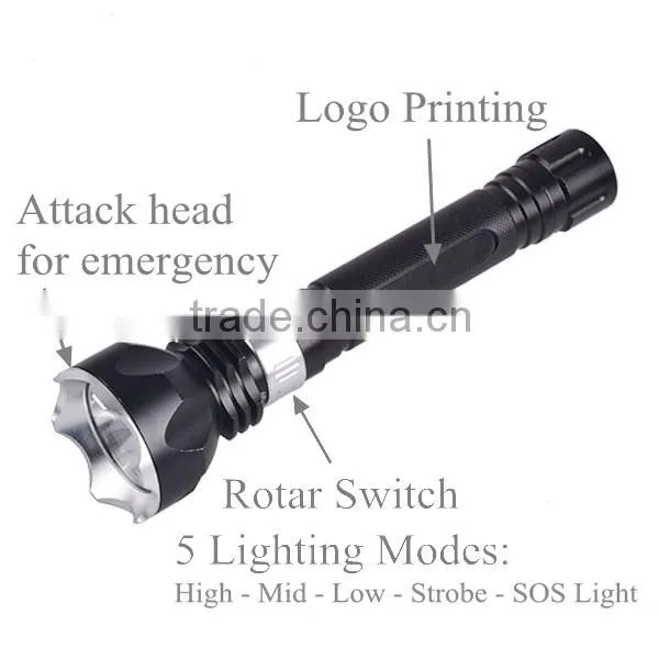 IP68 Powerful Ultra Bright T6 LED Waterproof Diving Flashlight
