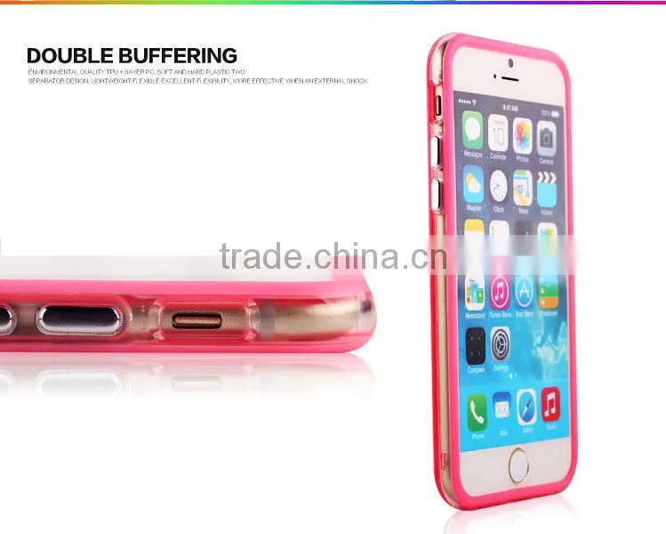 The latest for iphone6 6 plus intermediate transparent shell border protection using TPU + PC materia mobile phone for case