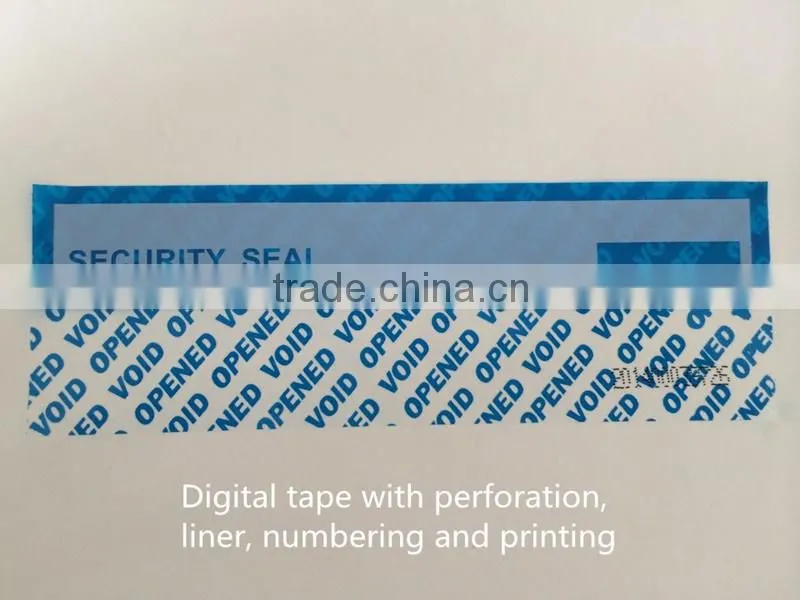 Tamper proof security carton sealing tape