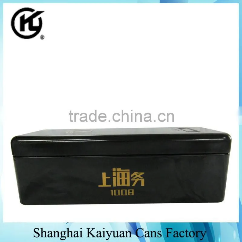 High Quality Rectangular Wine Gift Tin Can Box (various lids and printing)