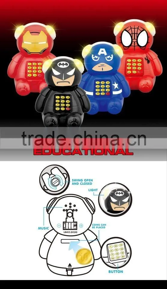 newest kids plastic wholesale piggy banks with light and music