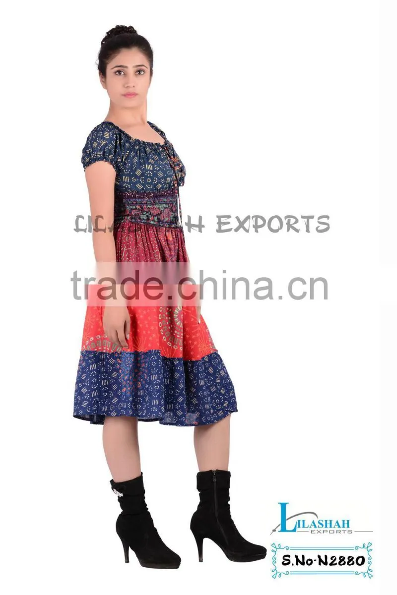 Rayon Mandala short Dress maxi tube dress fashion summer dress