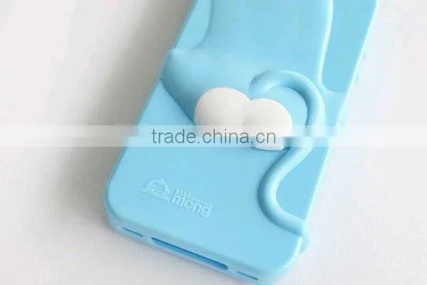 The high quality custom design new fashion animal shaped silicone mobile phone case