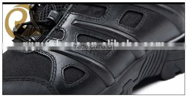 Genuine leather military dms combat boots with side zipper