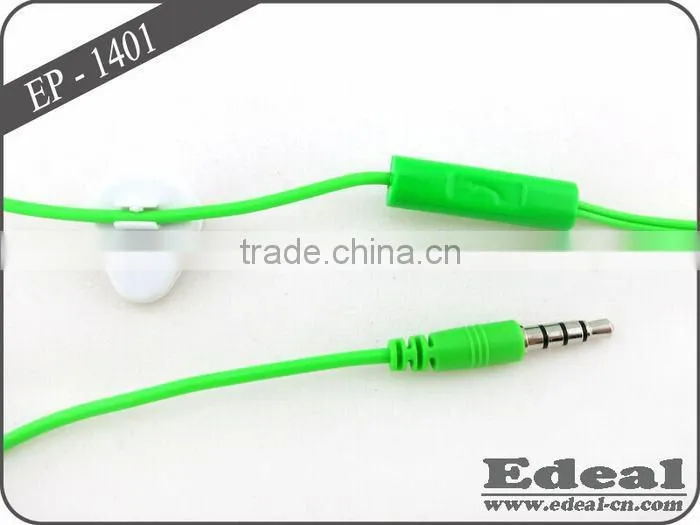 Fashion earphone with mic and 3-button volume control for Iphone/samsung from Verified Suppliers