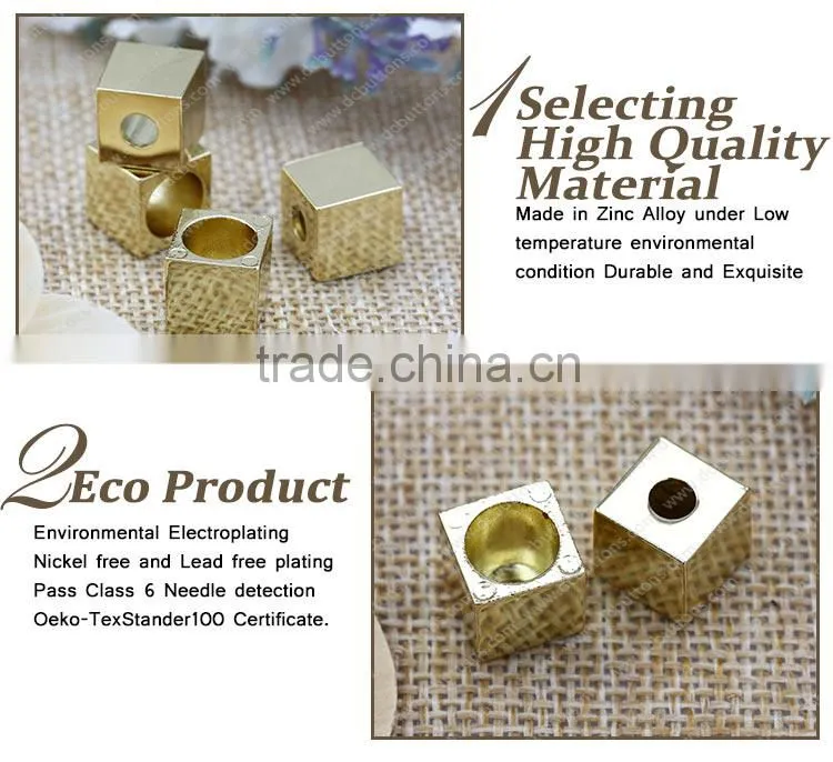 Decorative metal drawstring cord end colorful metal cord end stopper