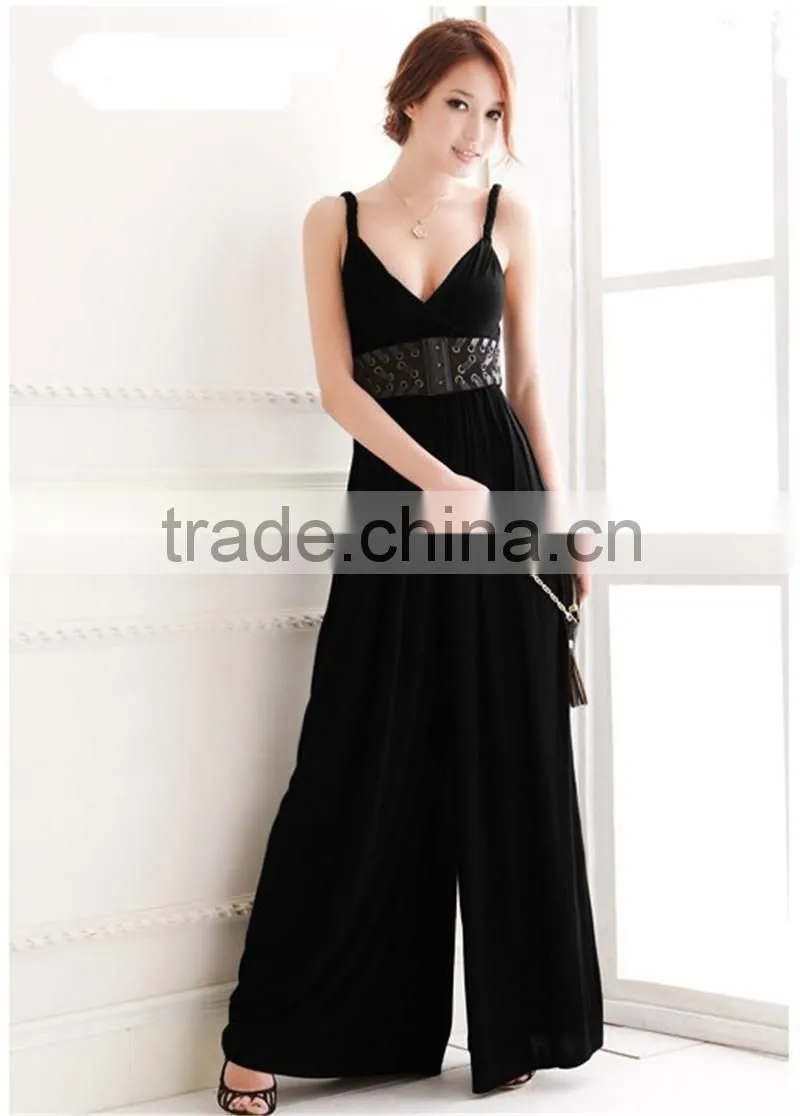Sexy Women V Neck Sleeveless Pants Long Jumpsuit Casual Trousers Fashion Rompers