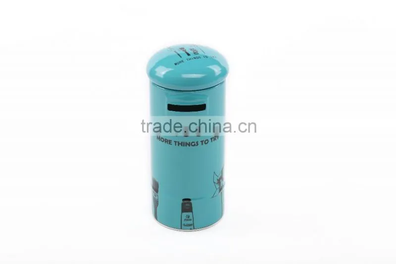 Customized printing coin bank tins, money coin storage tin box