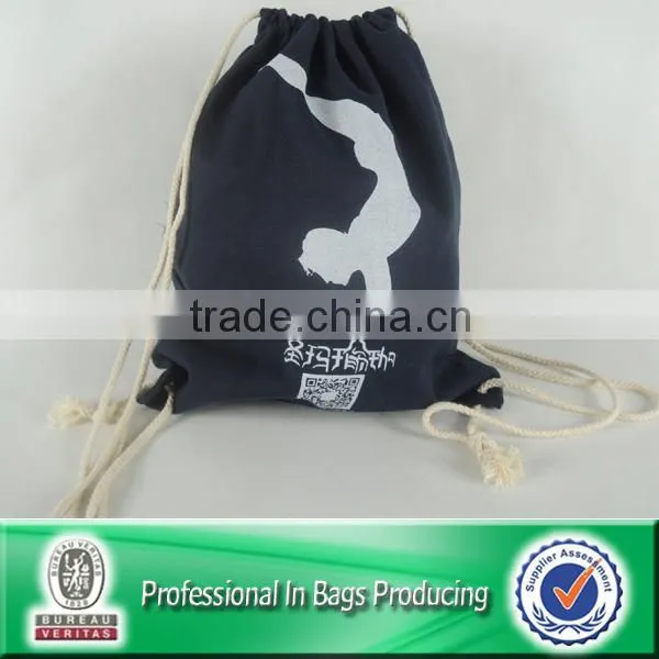 Custom Cheap Black Cotton Drawstring Bag
