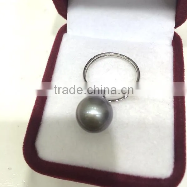 fine design nature pearl price round sea pearl ring real 925 silver ring