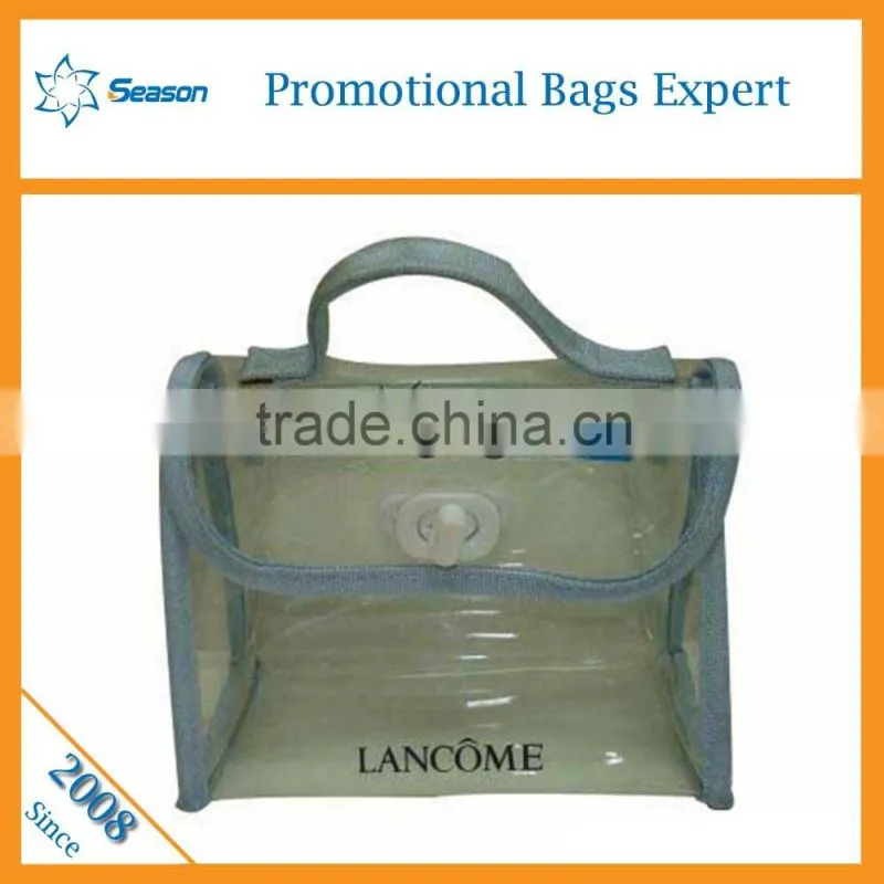 Transparent pvc cosmetic bag sets high quality fashion zipper pvc bag