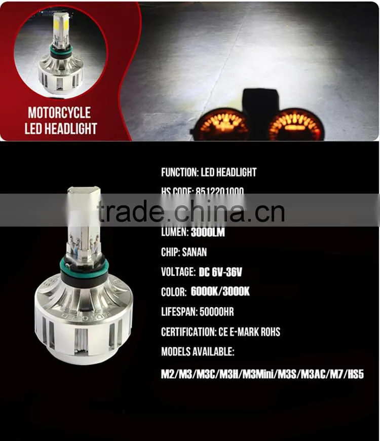 Super bright led headlight motorcycle, 360 degree 32w 3000lm led headlight motorcycle