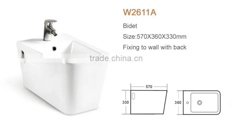 Bathroom women using Square Shape wall-hung Toilet Bidet