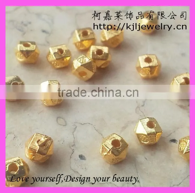 wholesale loose beads, metal gold alloy facted nugget beads