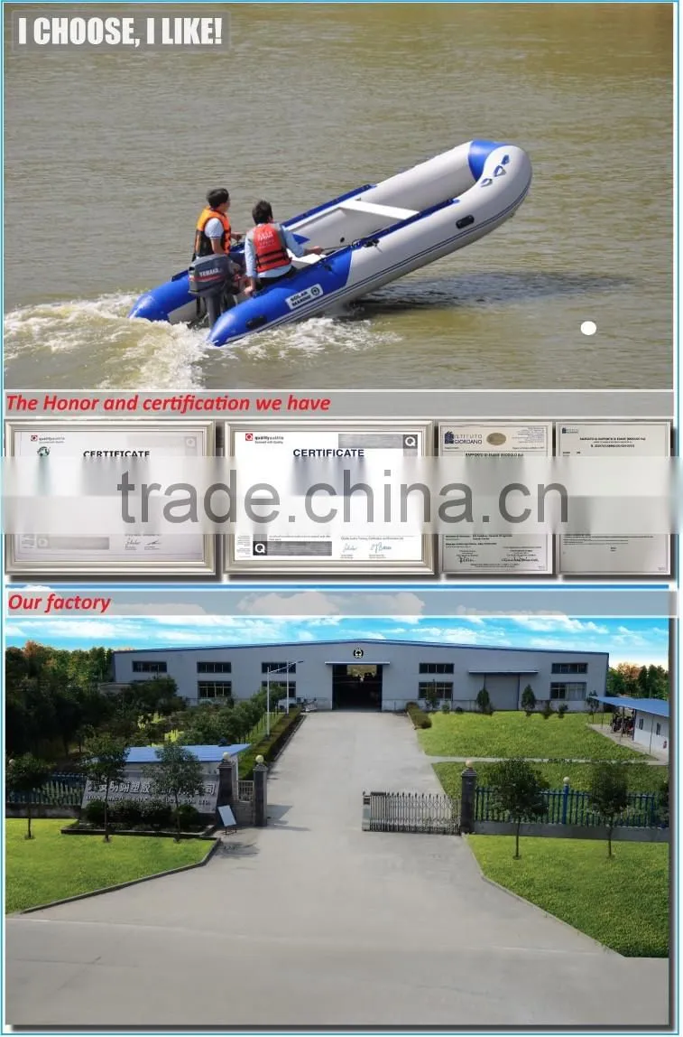 KA1260 Top quality high pressure PVC Rubber MOTOR air inflatable fishing boats