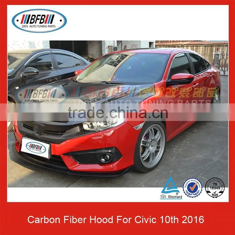 CARBON FIBER HOODS FOR CIVIC 10TH 2016 ENGINE HOOD COVER