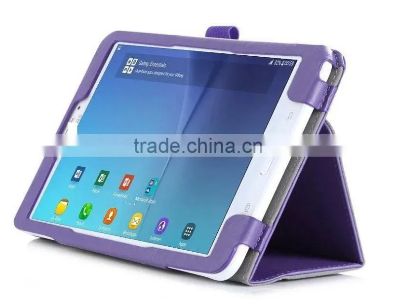 Handhold strip Classic stand PU leather flip cover case for Samsung Tab E 8.0