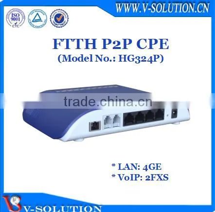 FTTH P2P CPE GIGABIT GATEWAY with 4GE+2POTS+WiFi+CATV for Triple Play Service