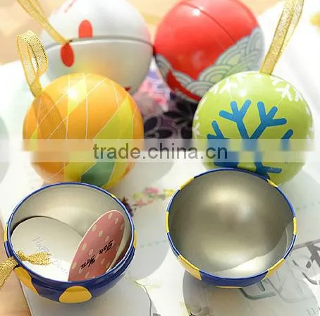 christmas gift tin balls ball shape gift box christmas ball gift box st3076