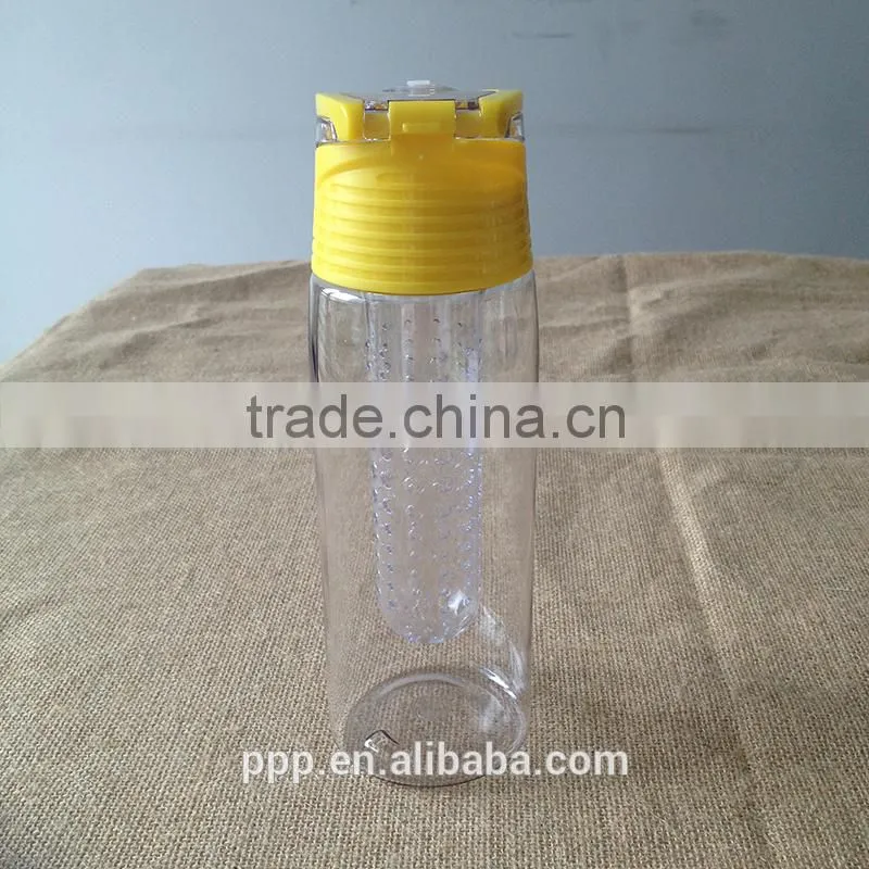 plastic water bottle with fruit infuser