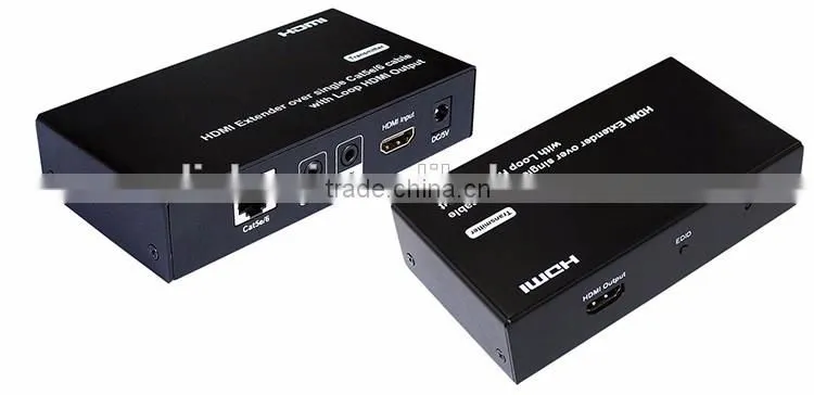 LINK-MI LM-EX21C 50M EXTENDER Transmitter Receiver with 1xlooping HDMI output 3D 1080P EDID Bi-Direction wideband IR