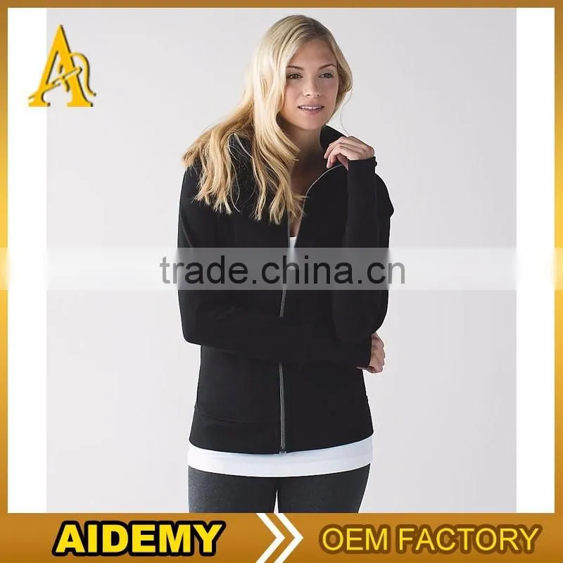 custom black zipper up sports wear manufacturer plain slim fit hoodies