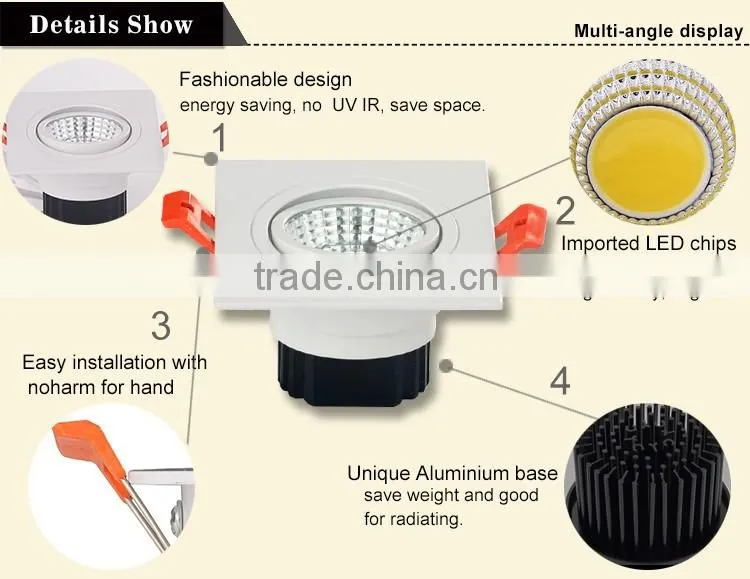 Haining Mingshuai Lighting 80-90lm/w COB led spot downlight 5w 7w 9w with CE ROHS Certificate 2 years warranty