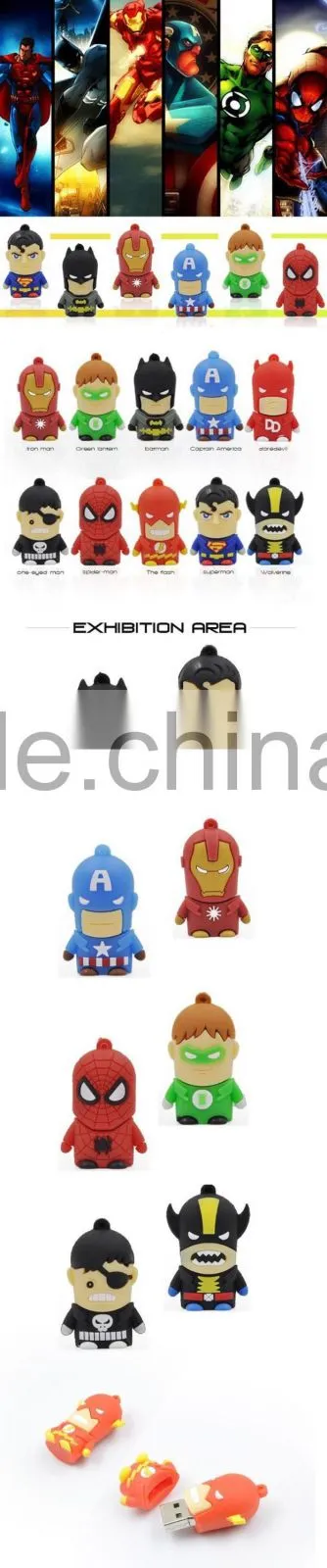 Bulk Popular Cartoon Super Heroes Series Usb Flash Drive Custom Pendrive,Wholesale Full Capacity Minions Memory Stick