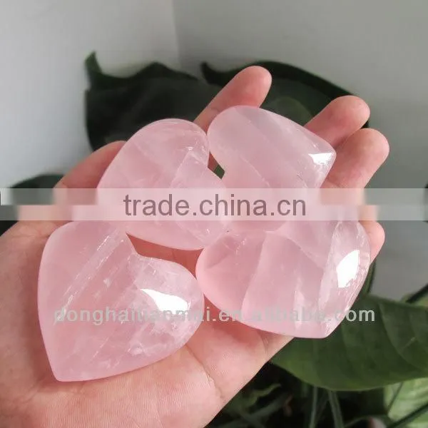 Hotsale Natural Rose Crystal Heart /Wholesale PINK Crystal Heart Gift