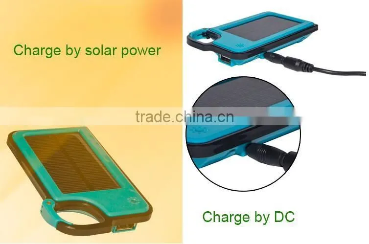Solar Mobile Charger with Keychain and solar panel