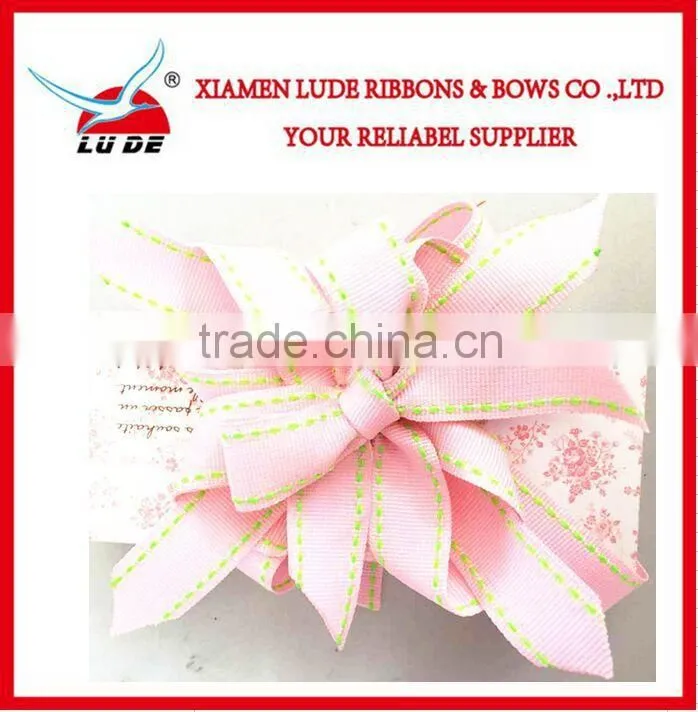 wholesale handmade stitch grosgrain ribbon for small gift packing boxes