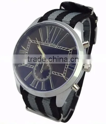 newest alloy case nylon starp stainless steel back mens sport watch