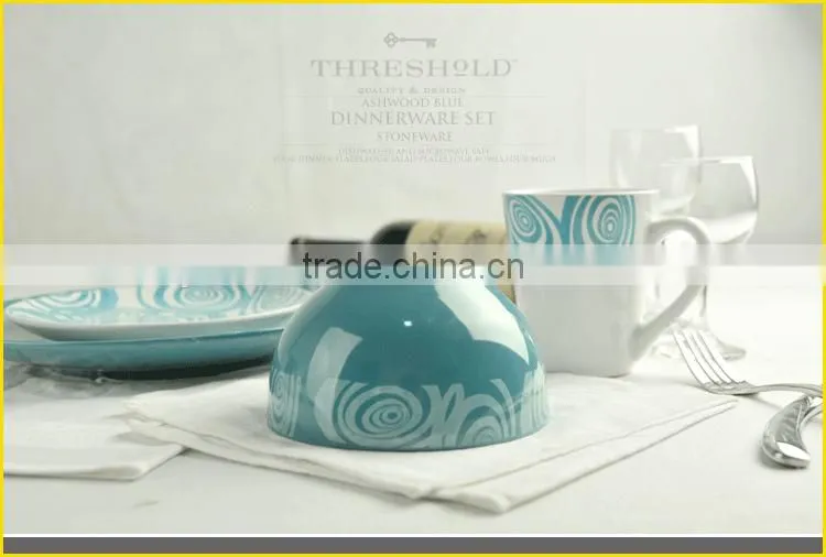 Wholesale Blue Stoneware Porcalain Dinnerware Set,Porcelain Dinner Set