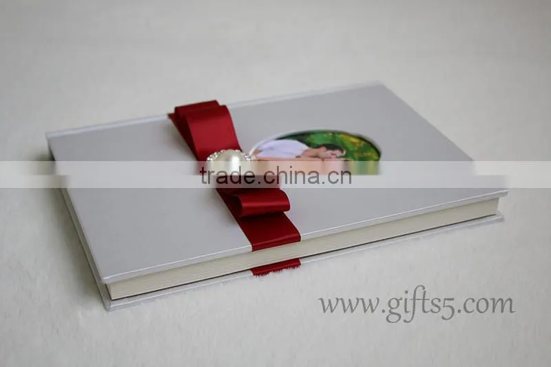 Handmade wedding guest book with photo frame on the cover wedding supplier in China