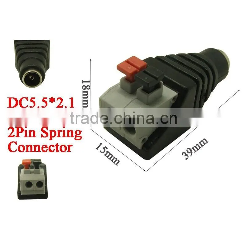 MALE 2.1MM X 5.5MM DC POWER CONNECTOR DIY SPRING CLAMP QUICK FIX