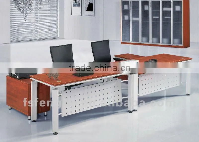 office furniture steel legs melamine wooden office table design