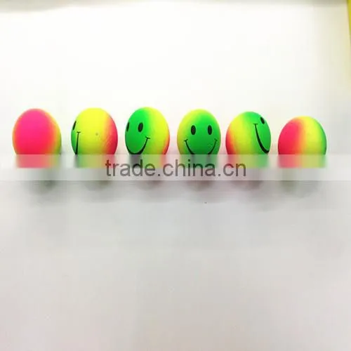 Promotional Toy Style and Rubber Material smile hard rubber foam ball