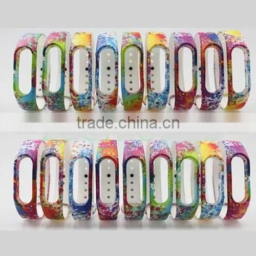 Beautiful Pattern Silicone Belt Strap for Xiaomi miband 1s 1A for Mi Band 2 Smart Wristband for Miband 2 Bracelet