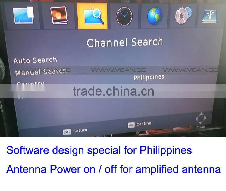 VCAN1092 Philippines Car ISDB-T Digital TV Receiver Antenna USB PVR remote