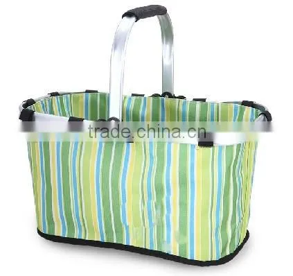 Aluminium foldable shopping basket Foldable cooler basket insulated cooler bags for picnic(YX-Z130)