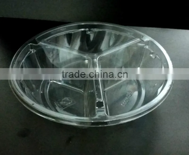 High quality take-away food container with lid 3 compartment