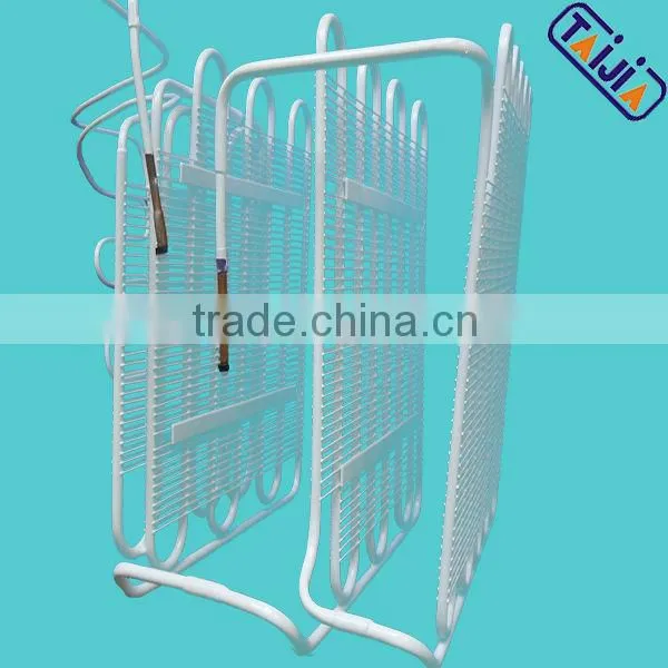 Folding wire tube condenser for freezer
