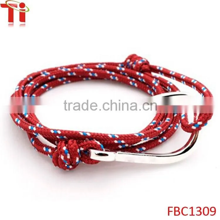 Red Thin Line Fish Hook Hope Bracelet top quality