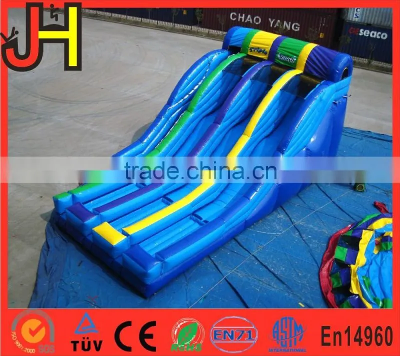 2016 Triple Splash Adult Size Giant Inflatable Water Slide With Pool