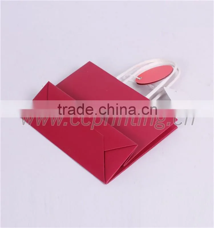 Plain Red Kraft Paper Shopping Bag for Christmas Gift
