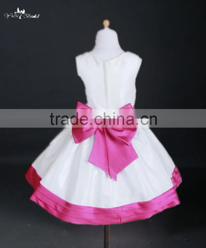 FG6 Real Sample Pictures Puffy Tulle Skirt Gold Flower Baby Girls Long Children Wedding Dresses