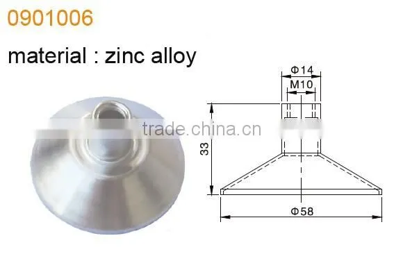 cabinet adjusting leg with round shape bottom for furniture leg