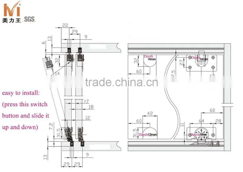 Supplier Sliding Wardrobe Door Roller Fittings for Sliding Closet Door System