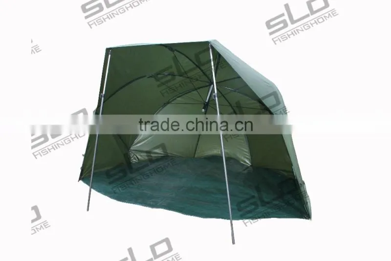 nylon waterproof fabric fishing dome umbrella with aluminum storm poles with PE ground sheet
