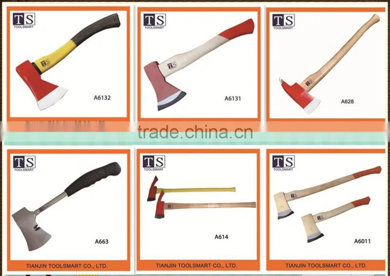 Steel Felling AXES and hatchet A6011 with wooden handle on sale